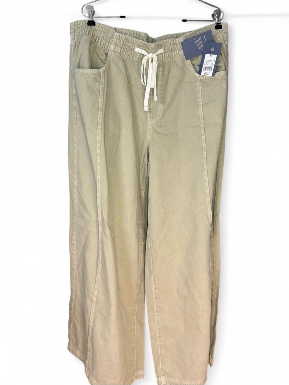 Universal Thread Wide-Leg Drawstring Pants in Khaki